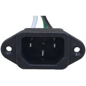 Power Socket-(150Mm,White,14Awg+250Mm Green/Yellow+100Mm,Black)